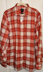 NWT Mens GAP Standard Fit Long Sleeve Plaid Button Down Shirt - Picture 1 of 3