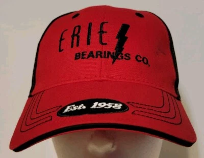 Erie Bearings Company Hat Adjustable Red Cap Est. 1958 Spots  - Image 1 of 4