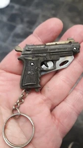 Vintage All Metal Miniature Eagle 9mm Pistol Switchblade Keychain. Bronze. Knife - Picture 1 of 8