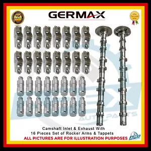 BMW-FORD-MINI CAMSHAFT INLET & EXHAUST WITH 16 PIECES ROCKER ARMS & TAPPETS - Picture 1 of 1
