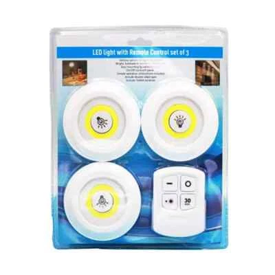 LED Battery Puck Lights Wireless Dimmable Closet Lights Option Remote Control UK - Image 1 of 4