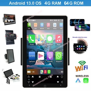 4+64GB Rotatable Car Stereo Radio 2 DIN Android 13 Touch Screen GPS Navi Carplay - Picture 1 of 17