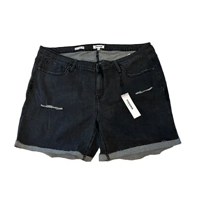 Puño corto Vigoss para mujer Marley tiro medio borde crudo lavado negro talla 22W nuevo con etiquetas Foto 1 de 4