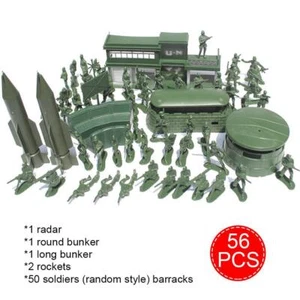 56pcs/Set Military Model Playset Toy Soldier Army Men P9F4 c, Figures CS Z2B2 - Picture 1 of 9