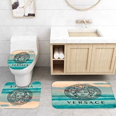 Alfombra de baño Versace colección de lujo 3 piezas microfibra suave antideslizante Foto 1 de 3
