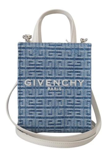 Borsa a tracolla Givenchy bianca blu mini tela rivestita $1440
