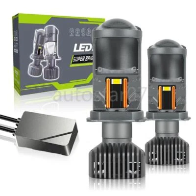 2X H4 9003 Bi-LED Mini Projetor Lente Lâmpadas Farol Hi/Lo Beam 160W 40000LM - Imagem 1 de 4