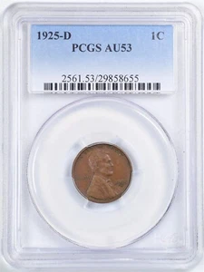 1925-D 1C Lincoln Wheat Cent AU53 PCGS 29858655 - Picture 1 of 2