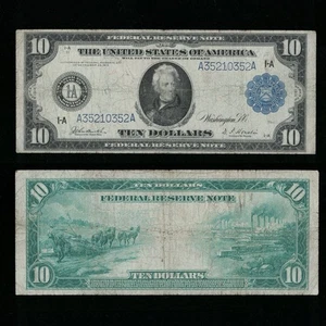 SC 1914 $10 Boston, MA FRN Federal Reserve Note Blue Seal (352A) - Picture 1 of 4