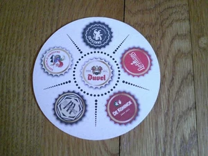 Beer Coaster Belgian Duvel Ommegang Maredsous Collectible SINGLE Mat 2014 - Picture 1 of 8