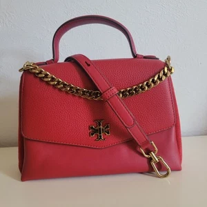 Tory Burch Kira Red Pebble, Suede, Smooth Leather Chain Convertible Crossbody Bag - Bild 1 von 18