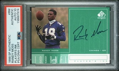 1998 SP Authentic RANDY MOSS #RM Player's Ink Rookie RC PSA Authentic/10 Auto - Image 1 of 2