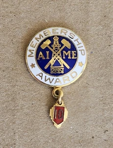 PIN VINTAGE AIME INSTITUTO AMERICANO DE MINERÍA METALÚRGICA Y GASOLINA 10 AÑOS - Imagen 1 de 5