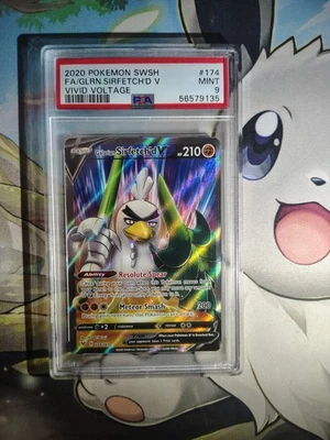 Pokémon SWSH Vivid Voltage Galarian Sirfetch'd v Full Art Card PSA 9 174/185 - Image 1 of 2