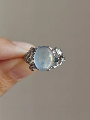 Aquamarine fairy core Adjustable silver  Plated Ring - Image 1 of 4
