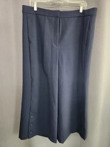 Pantalones Cortos Ann Taylor The Marina Tiro Alto Pierna Ancha Azul Oscuro Talla 14 $109 - Imagen 1 de 11
