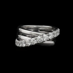 ANELLO A FASCIA ORO 18KT CON BRILLANTI 1.35 CT NATURALI NON TRATTATI - Foto 1 di 9