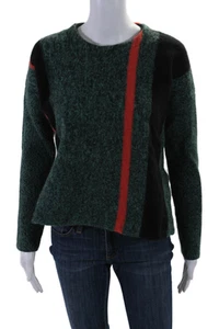 T Alexander Wang Womens Wool Blend Striped Pullover Sweater Top Green Size M - Picture 1 of 4