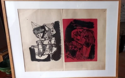 Karel Appel (1921-2006) 2 lithographies, essai pour une édition avec notes - Photo 1/4