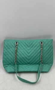 Charming Charlie Womens Green Quilted Chain Strap Zipper Shoulder Purse - Picture 1 of 7