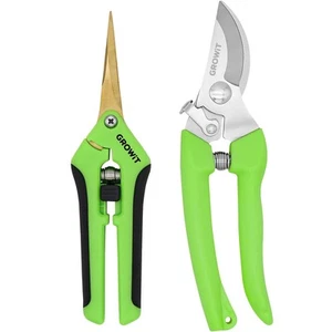 Pruning Shears & Gardening Scissors Set - 7" Titanium Coated Sharp Garden Cli... - Picture 1 of 9