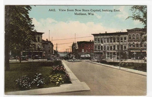 Vista desde el Capitolio Estatal East Madison Wisconsin 1910c postal - Imagen 1 de 1