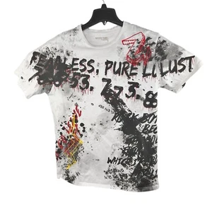 Smoke Rise XL T-Shirt Kurzarm mit Graffiti Farbspritzern Grafikdesign EUC - Bild 1 von 5