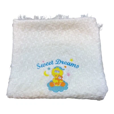 Manta de Colección Años 90 Plaza Sésamo Bebé Big Bird Jim Henson 45"x36" Algodón Suave Elmo Foto 1 de 4