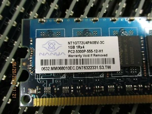 NANYA - NT1GT72U4PA0BV-3C - 1GB, 667MHZ, PC2-5300, UnbUffered ECC, DDR2 Dimm Mem - Picture 1 of 7