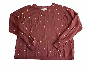 Thread + Supply Women’s S Pullover Sweatshirt Crew Neck Long Sleeve Lounge Brick - Picture 1 of 9