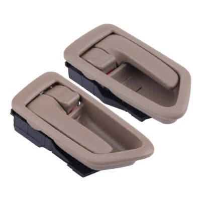 Par de cubiertas de moldura de manija de puerta interior beige aptas para Toyota Camry 1997-2001 Foto 1 de 4