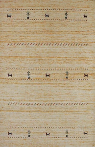 Traditioneller Gabbeh Teppich handgeknüpfter Wollteppich 4x6 Fuß - Bild 1 von 18