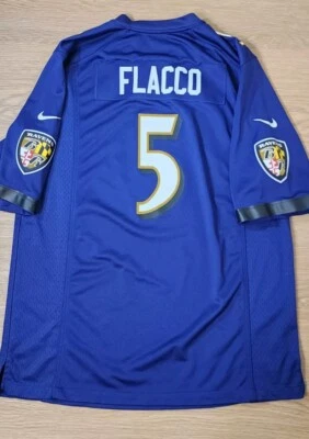 耐克 On Field Joe Flacco 巴尔的摩乌鸦队球衣男式 XL 紫色刺绣  — 第 1/4 张图片