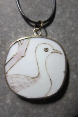 Collar colgante de porcelana dinastía Ming porcelana cerámica acelgas pájaro blanco raro Foto 1 de 4