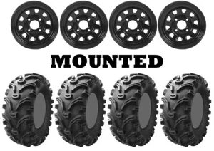 Kit 4 Kenda Bearclaw K299 Tires 27x9-12/27x11-12 on ITP Delta Steel Black ACT - Picture 1 of 5
