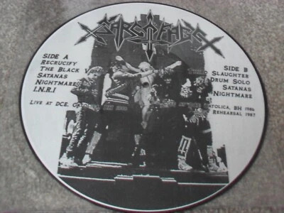 SARCOFAGO -INVONKING THE BLACK VOMIT OF HELL- VERY RARE LP VINYL PICTURE DISC MT - Image 1 of 2