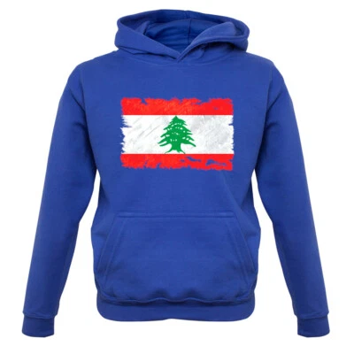 DRESSDOWN Libanon Grunge Style Flagge - Kinder Hoodie Beirut Libanesische Republik Flaggen Land