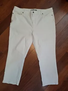 Lands End Damengröße 18P Petite mittelhohe Caprijeans gerades Bein weiß neu ohne Etikett - Bild 1 von 7