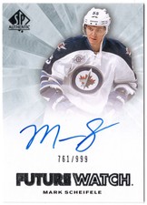 2011-12 Upper Deck SP Authentic Future Watch Auto MARK SCHEIFELE 228 999 Jets RC