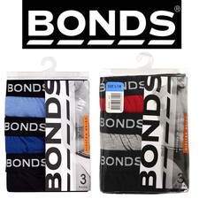 BONDS MENS 3, 6 OR 12 PAIRS HIPSTER BRIEFS UNDERWEAR JOCKS RED BLUE S M L XL 2XL