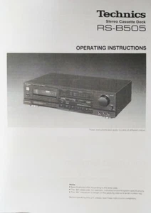 Technics RS-B505 - Instrucciones de funcionamiento del reproductor de cinta de casete - MANUAL DE USUARIO - Imagen 1 de 1
