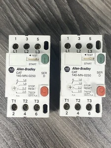 * Lot of 2* Allen Bradley 140-MN-0250 Ser D Manual Motor Controller 3-P 2.5A USA - Picture 1 of 7