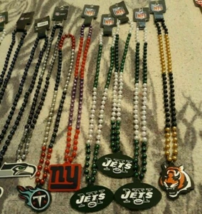 Mardi Gras Sports Beads Medallion Necklace ~ PICK YOUR TEAM - Picture 1 of 12