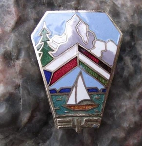 Antigua insignia alfiler de vela lago de vela de la USIC unión ferroviaria checoslovaquia - Imagen 1 de 2