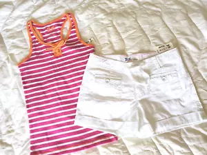 NWT P.S. Aeropostale GIRLS SIZE 12 Set Pink Stripe Tank and white Shorts Outfit - Picture 1 of 8