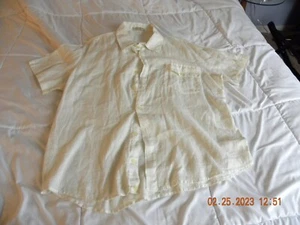 Haris Baumwolle 100% Leinen Herren Hemd mit Knopfleiste Kurzarm Weiß Größe XXL - Bild 1 von 11