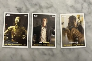 🔥2024 TOPPS Throwback Thursday TBT STAR WARS SET #23 Han Solo, Chewbacca, C-3PO - Picture 1 of 2