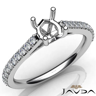 Double Prong Set Semi Mount Round Natural Diamond Women Engagement Ring 0.30Ctw. - Image 1 of 4