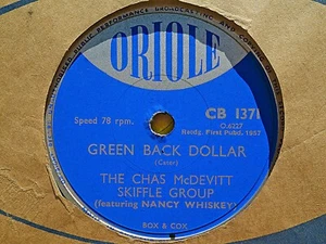 CHAS McDEVITT SKIFFLE - Green Back Dollar / I'm Satisfied 78 rpm disc - Picture 1 of 1