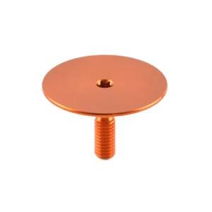 OMNI Racer WORLDS LIGHTEST Alloy Headset Top Cap & Bolt: JUST 3.4 grams!! ORANGE - Picture 1 of 8